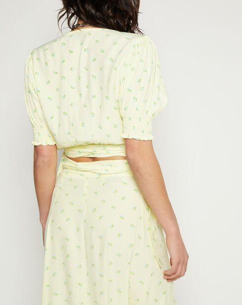 Top La Colle imprimé fleurs jaune