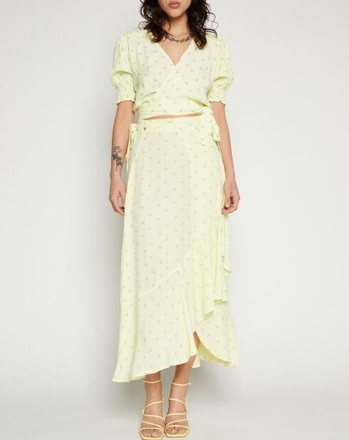 Top La Colle imprimé fleurs jaune