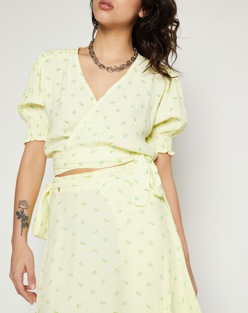 Top La Colle imprimé fleurs jaune