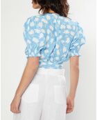 Top La Colle imprimé fleurs bleu
