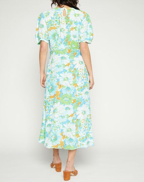Vestido midi Beline con estampado floral azul/verde