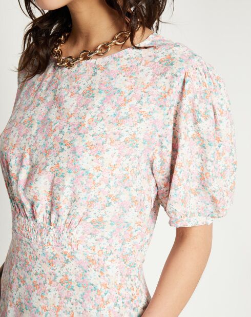 Beline midi-jurk met lichtroze bloemen