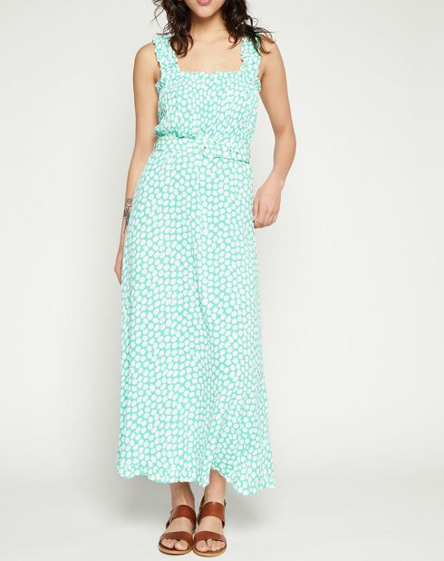 Midi-jurk van Saint Tropez bedrukt met groene bloemen