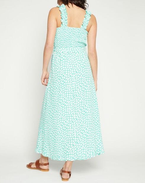 Robe midi Saint Tropez imprimée fleurs verte