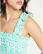 Robe midi Saint Tropez imprimée fleurs verte