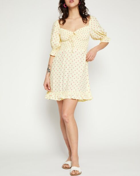 Robe mini Sage imprimée fleurs jaune