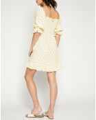 Robe mini Sage imprimée fleurs jaune