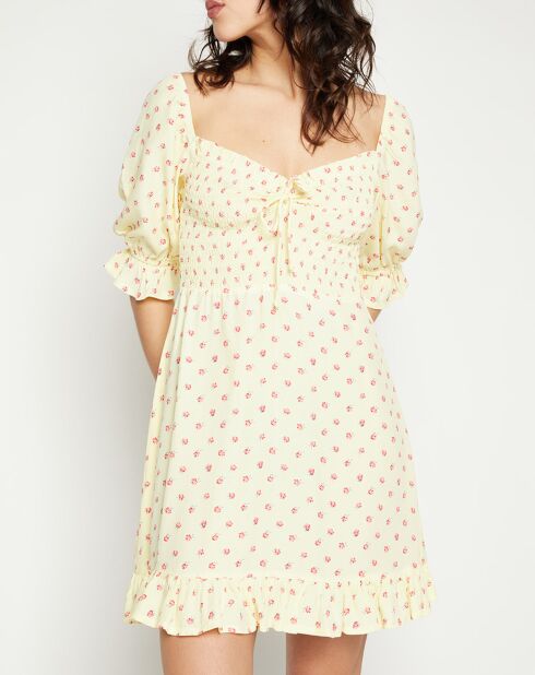 Robe mini Sage imprimée fleurs jaune