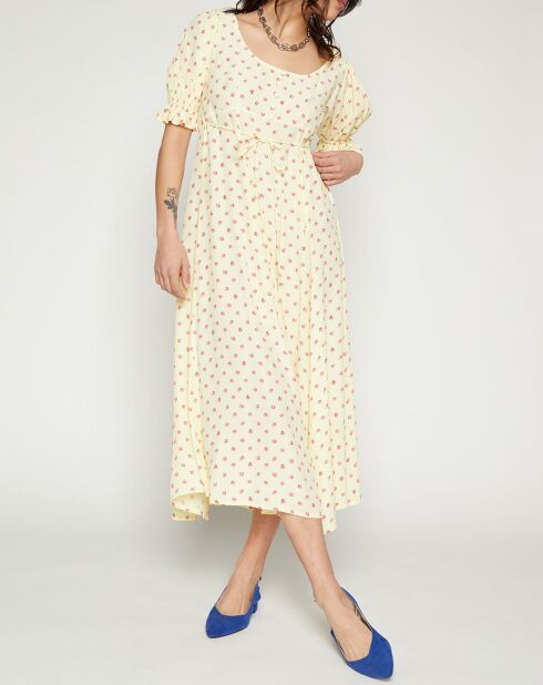 Robe midi Linniei mprimée fleurs jaune
