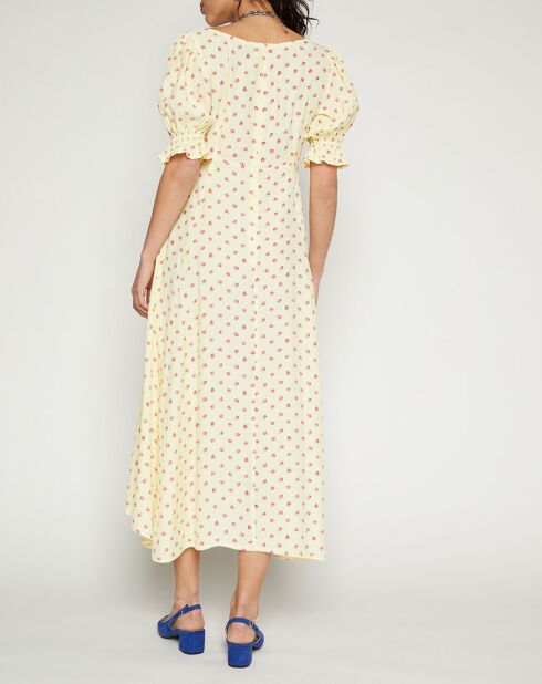 Robe midi Linniei mprimée fleurs jaune