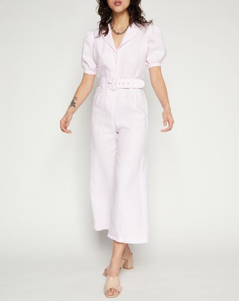 Frederikke hellrosa Overall aus 100% Leinen