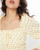 Top Ella imprimé fleurs jaune