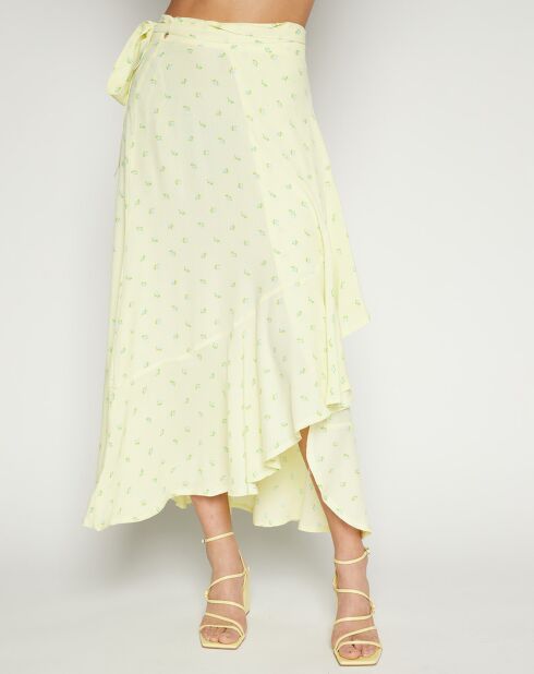 Jupe Aubrie imprimée fleurs jaune