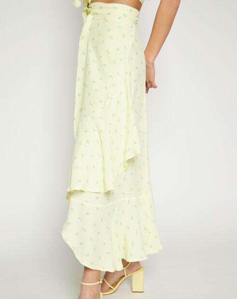 Jupe Aubrie imprimée fleurs jaune