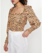 Top Willow imprimé animal beige/marron