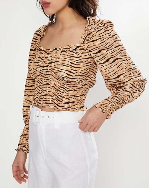 Top Willow imprimé animal beige/marron