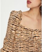 Top Willow imprimé animal beige/marron