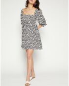Robe Alina imprimée zèbre noir/blanc