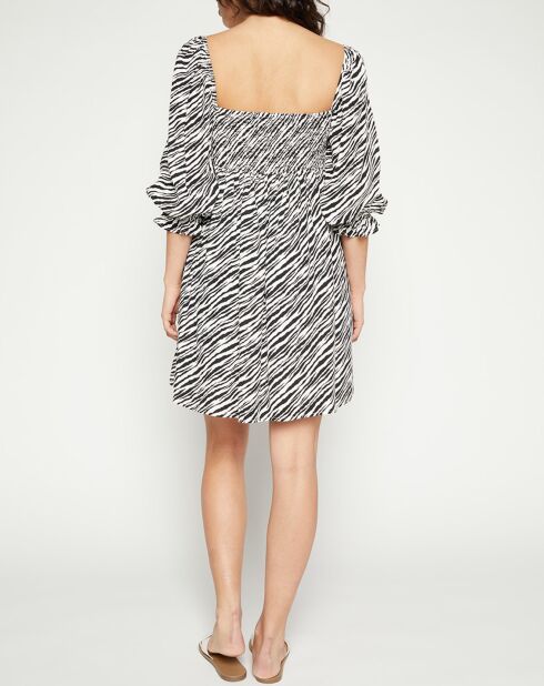 Robe Alina imprimée zèbre noir/blanc