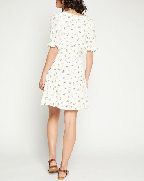Robe mini Palma imprimée fleurs écrue