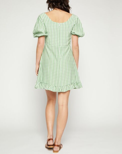 Robe mini Agathe à carreaux verte