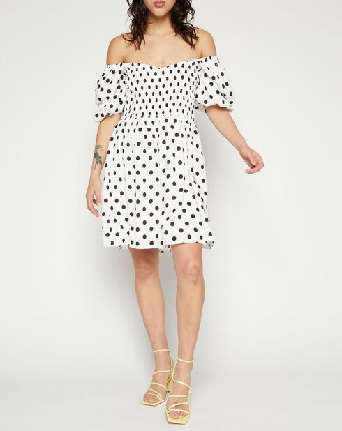 Robe mini Ilaria à pois noir/blanc