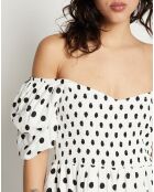 Robe mini Ilaria à pois noir/blanc