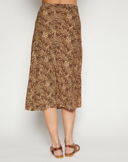 Jupe Milana Wrap imprimée animal marron