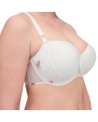 Soutien-gorge Coque Corbeille Memory Fleurs ivoire/doré