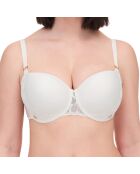 Soutien-gorge Coque Corbeille Memory Fleurs ivoire/doré