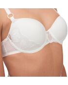 Soutien-gorge Coque Corbeille Memory Fleurs ivoire/doré