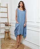 Robe 100% Lin Adina indigo