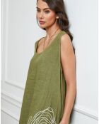 Robe 100% Lin Adina verte