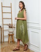 Robe 100% Lin Adina verte