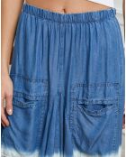 Jupe 100% Lin Alinda bleu indigo