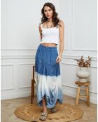 Jupe 100% Lin Alinda bleu indigo
