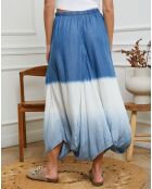 Jupe 100% Lin Alinda bleu indigo