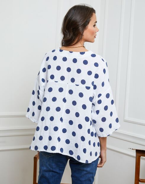 Amoura witte top van 100% linnen