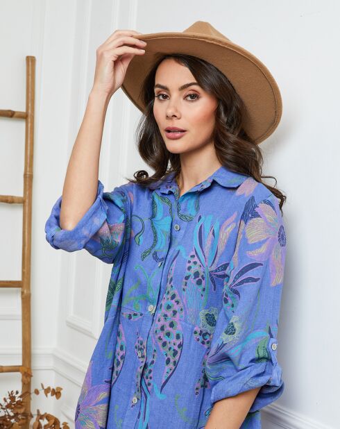 Robe 100% Lin Batifola bleu jeans