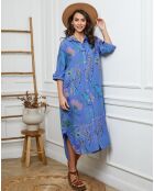 Robe 100% Lin Batifola bleu jeans