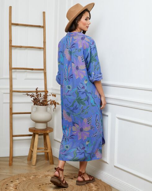 Robe 100% Lin Batifola bleu jeans