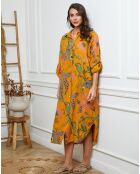 Robe 100% Lin Batifola moutarde