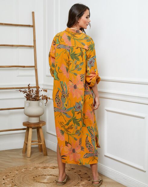 Robe 100% Lin Batifola moutarde