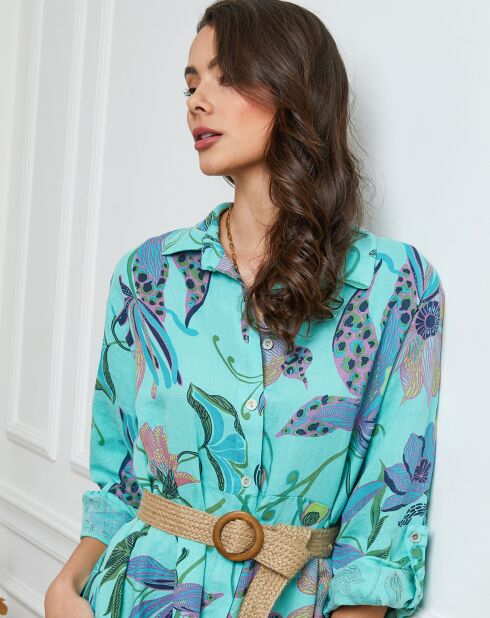 Robe 100% Lin Batifola verte