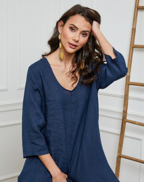 Tuta marina Besorla 100% lino