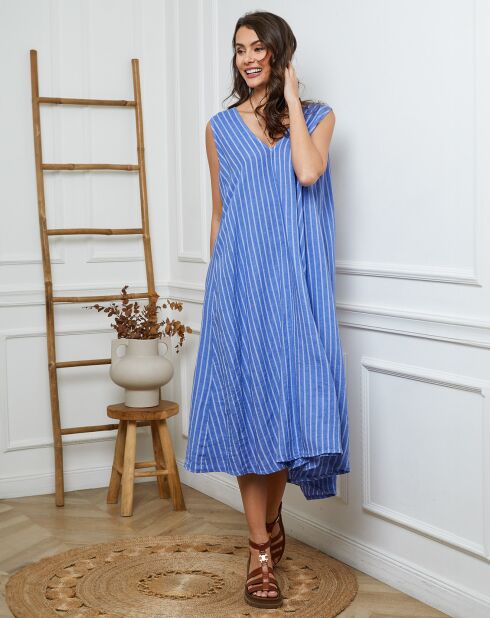 Robe 100% Lin Dacia indigo