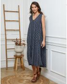Robe 100% Lin Dacia marine