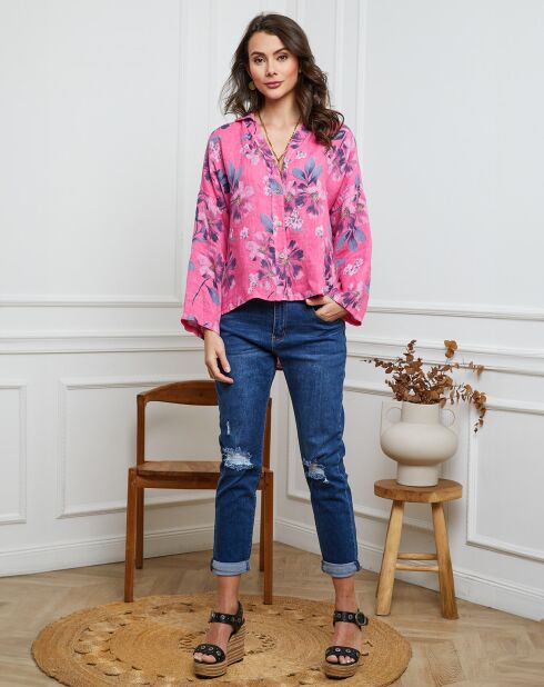 Chemise 100% Lin Fetucina fushia