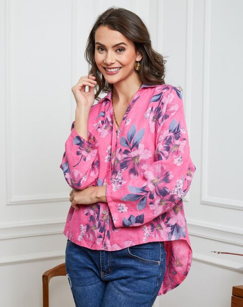 Chemise 100% Lin Fetucina fushia