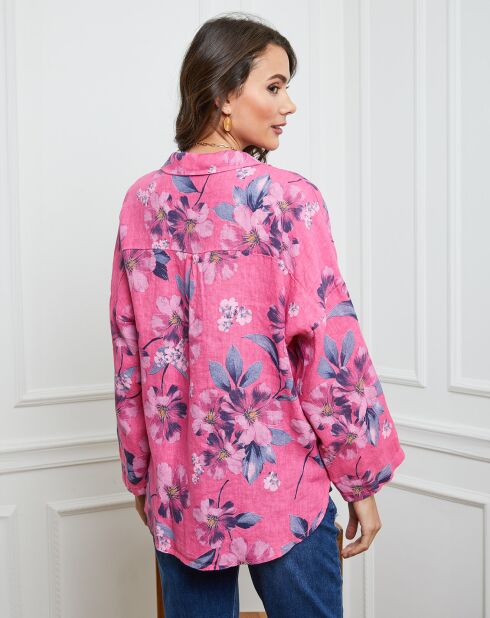 Chemise 100% Lin Fetucina fushia